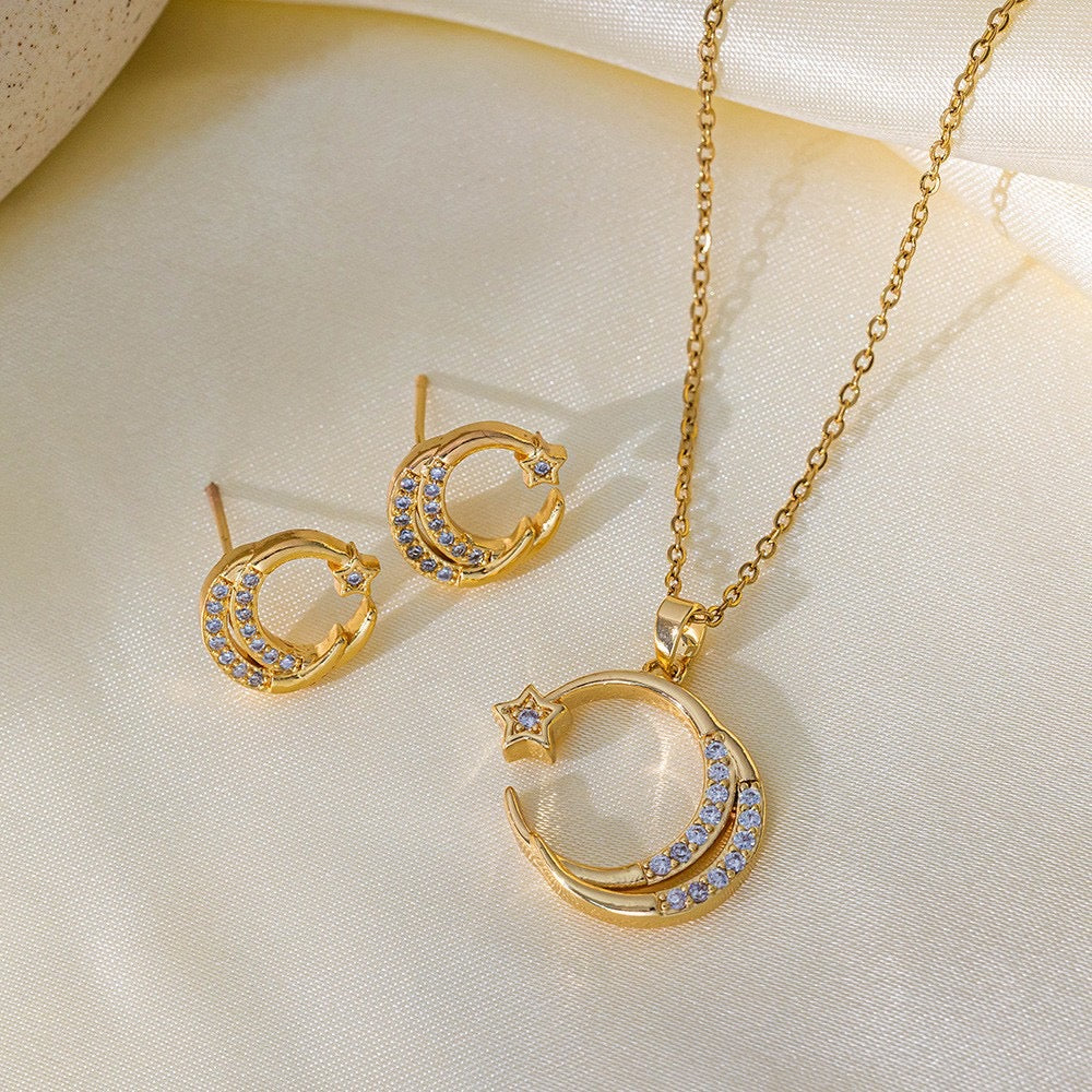 Moonlight Necklace + Earrings