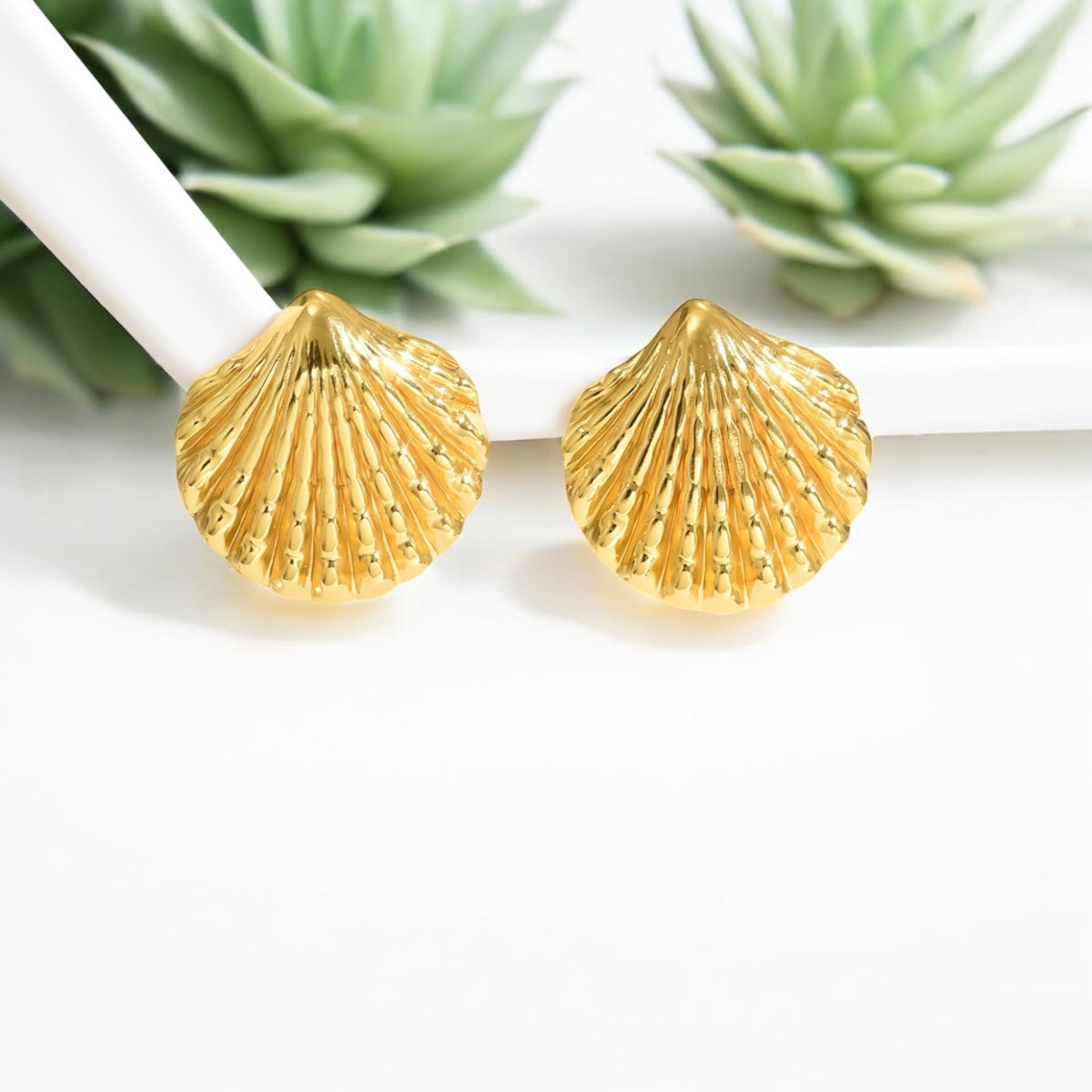 Golden Seashell Earrings